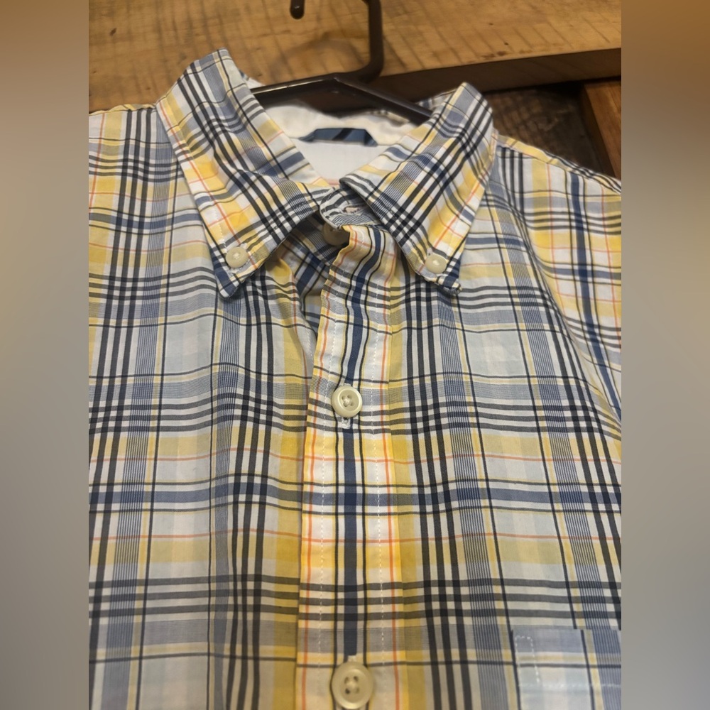 Brooks Brothers Yellow and Blue Checkered Men's Shirt - size Medium - Picture 4 of 8